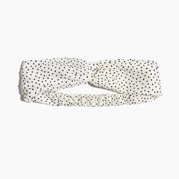 Madewell Accessories - Madewell White Polka Dot Soft Headband